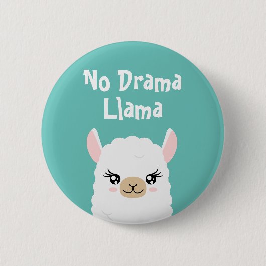 No Drama Llama Ronde Button 5,7 Cm (Voorkant)