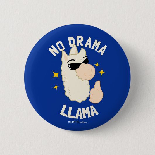 No Drama Llama Ronde Button 5,7 Cm (Voorkant)