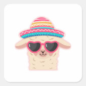 No Drama Llama Vierkante Sticker (Voorkant)