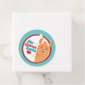 No Drama Llama (Warm) Blauwgroen Bedankjes Labels (In situ)