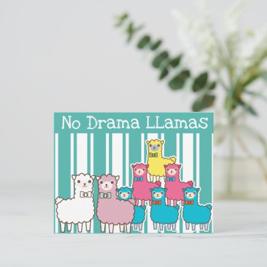 No Drama Llamas Briefkaart (Staand voorkant)