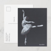 No Drama, Only Freedom, Black & White Ballerina Briefkaart (Voorkant / Achterkant)