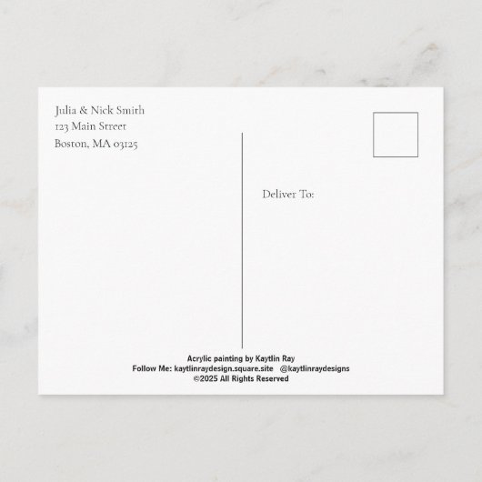 No Drama, Only Freedom, Black & White Ballerina Briefkaart (Achterkant)