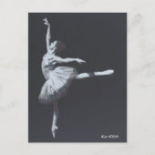 No Drama, Only Freedom, Black & White Ballerina Briefkaart (Voorkant)