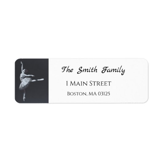 No Drama, Only Freedom, Black & White Ballerina Etiket (Voorkant)