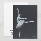 No Drama, Only Freedom, Black & White Ballerina Kaart (Voorkant / Achterkant)
