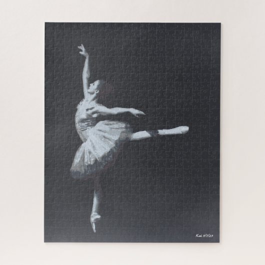 No Drama, Only Freedom, Black & White Ballerina Legpuzzel (Verticaal)