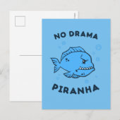 No Drama Piranha Briefkaart (Voorkant / Achterkant)