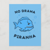 No Drama Piranha Briefkaart (Voorkant)
