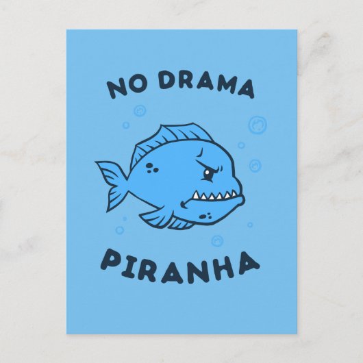 No Drama Piranha Briefkaart (Voorkant)