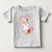 No Drama Zone Funny Llama Baby Girls' T-Shirt (Voorkant)