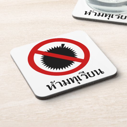 NO Durffruit ⚠ Thaise Taalhandtekeningen ⚠ Bier Onderzetter (Linkerzijde)