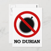 NO Durian Tropical Fruit Sign Briefkaart (Voorkant / Achterkant)