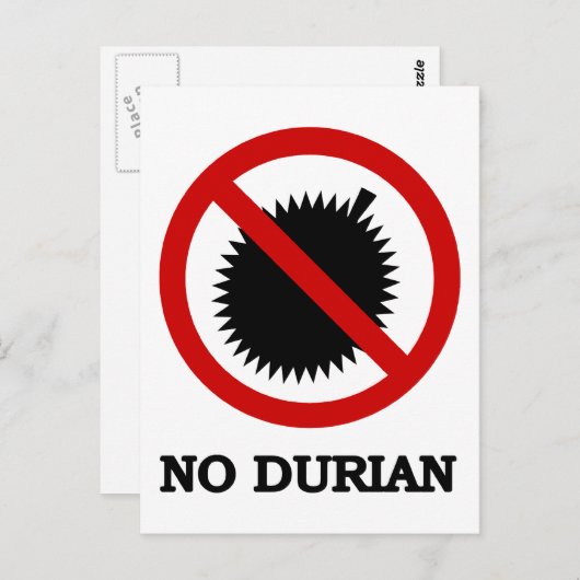 NO Durian Tropical Fruit Sign Briefkaart (Voorkant / Achterkant)