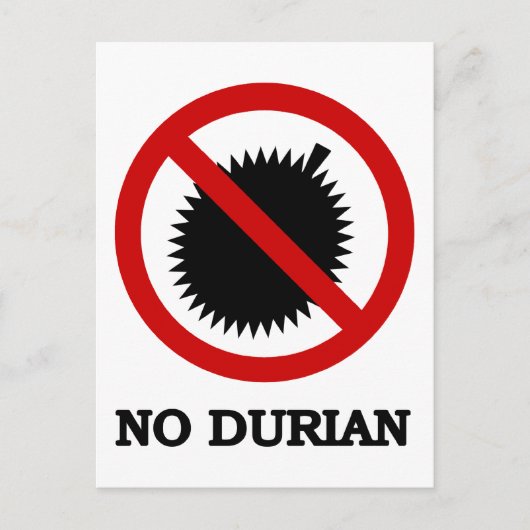 NO Durian Tropical Fruit Sign Briefkaart (Voorkant)