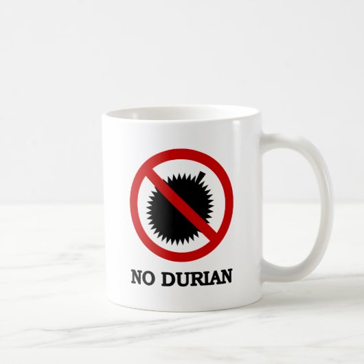 NO Durian Tropical Fruit Sign Koffiemok (Rechts)