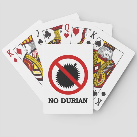 NO Durian Tropical Fruit Sign Pokerkaarten (Achterkant)