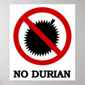 NO Durian Tropical Fruit Sign Poster (Voorkant)