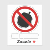 NO Durian Tropical Fruit Sign Sticker (Vel)