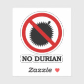 NO Durian Tropical Fruit Sign Sticker (Vel)