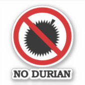 NO Durian Tropical Fruit Sign Sticker (Voorkant)