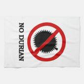 NO Durian Tropical Fruit Sign Theedoek (Horizontaal)