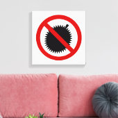 NO Durian Tropical Fruit ⚠ Thai Sign ⚠ Canvas Afdruk (Insitu (Woonkamer))
