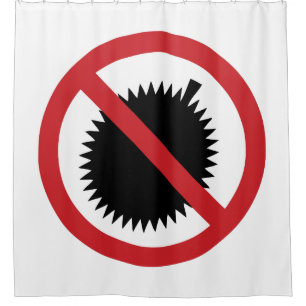 NO Durian Tropical Fruit ⚠ Thai Sign ⚠ Douchegordijn
