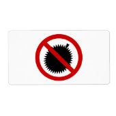 NO Durian Tropical Fruit ⚠ Thai Sign ⚠ Etiket (Voorkant)