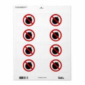 NO Durian Tropical Fruit ⚠ Thai Sign ⚠ Etiket (Full Sheet)