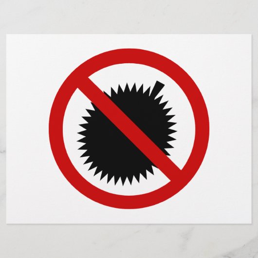 NO Durian Tropical Fruit ⚠ Thai Sign ⚠ Flyer (Voorkant)