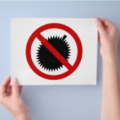 NO Durian Tropical Fruit ⚠ Thai Sign ⚠ Flyer (Hand)