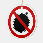 NO Durian Tropical Fruit ⚠ Thai Sign ⚠ Keramisch Ornament (Links)