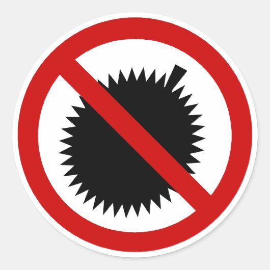 NO Durian Tropical Fruit ⚠ Thai Sign ⚠ Ronde Sticker (Voorkant)