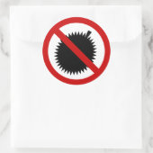 NO Durian Tropical Fruit ⚠ Thai Sign ⚠ Ronde Sticker (Tas)