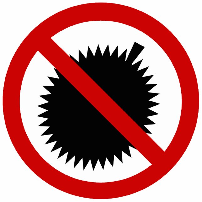 NO Durian Tropical Fruit ⚠ Thai Sign ⚠ Staand Fotobeeldje (Voorkant)