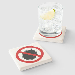 NO Durian Tropical Fruit ⚠ Thai Sign ⚠ Stenen Onderzetter