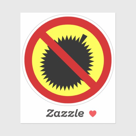 NO Durian Tropical Fruit ⚠ Thai Sign ⚠ Sticker (Vel)