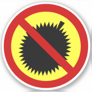 NO Durian Tropical Fruit ⚠ Thai Sign ⚠ Sticker