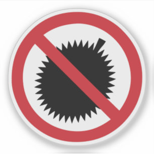 NO Durian Tropical Fruit ⚠ Thai Sign ⚠ Sticker