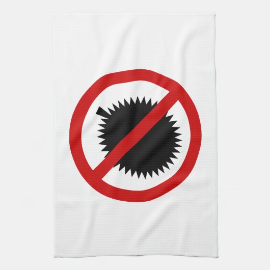 NO Durian Tropical Fruit ⚠ Thai Sign ⚠ Theedoek (Verticaal)