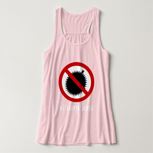 NO Durians ⚠ het Taams Taal van Thailand ⚠ Tanktop (Design voorkant)