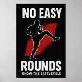 No Easy Rounds MMA Motivation Poster (Voorkant)