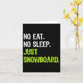 No Eat Sleep Herhaal gewoon snowboarden Kaart (Gele Bloem)