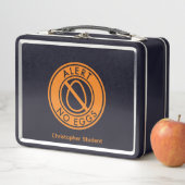 NO EGGS Alert & Name Metal Lunch Box (In situ)