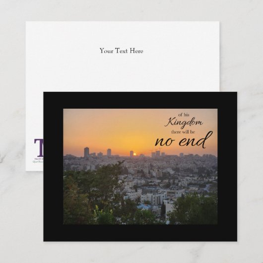 No End to His Kingdom Flat Note Card Notitiekaartje (Voorkant / Achterkant)