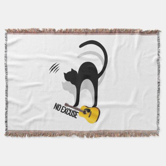 No Excuse Cat per throw blanket Deken (Voorkant)
