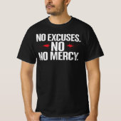 No Excuse No Merci – Motivational Gym T-Shirt (Voorkant)