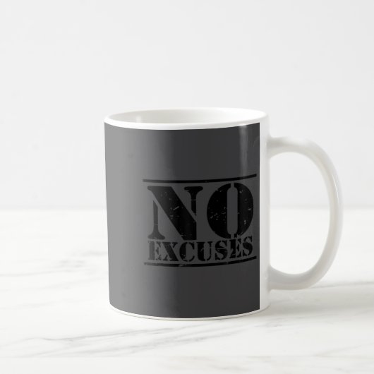 No Excuses Athlete Training Motivation Distressed  Koffiemok (Rechts)