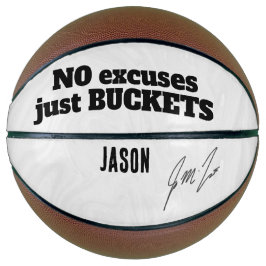 No Excuses Just Buckets – Personalized Motivationa Basketbal